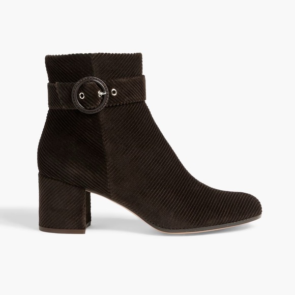 Gianvito Rossi brown corduroy booties - Picture 1 of 9